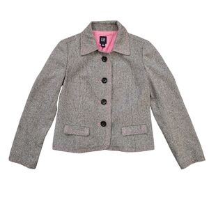GAP Gray and Pink Tweed Jacket